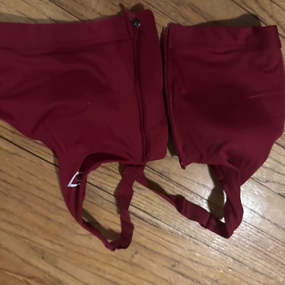 Zip Red Sports Bra Gymshark